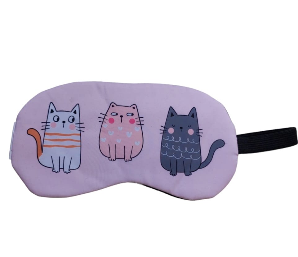  Máscara para Dormir/Relaxar com gel tri Gatinhas